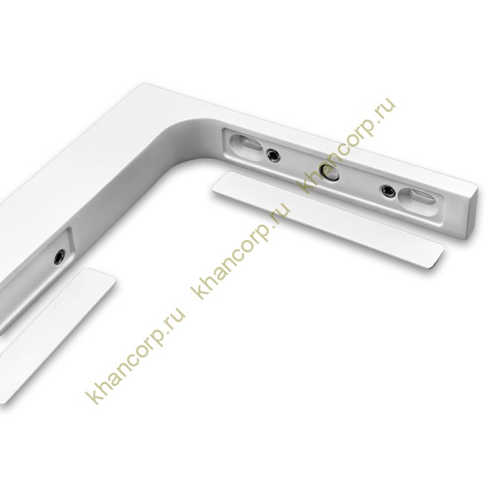 Угловой стабилизатор Диор FDK-5L стена-стекло 90˚ левый, нержавейка/белый