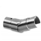 Отвод поворотный FOP-48p.09 шарнирный для поручня Ø48.3 мм с пазом, нержавейка/матовый