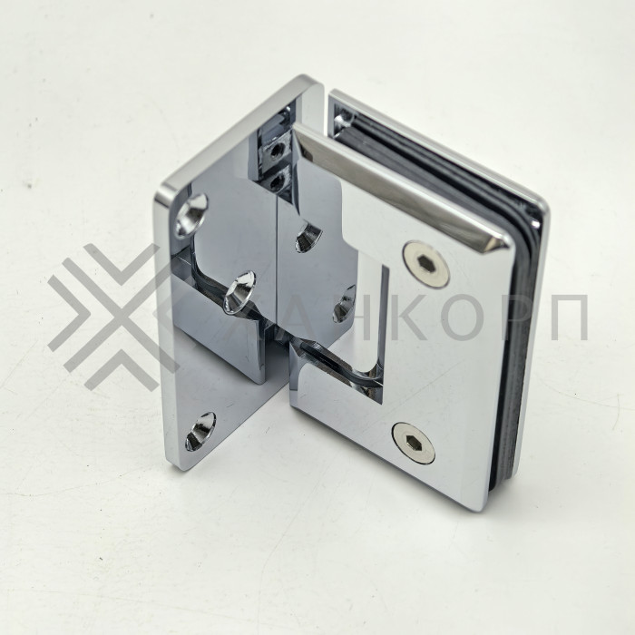 Петля Бета β FDP-20 стена-стекло с боковым креплением, латунь/хром