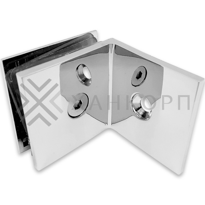 Коннектор Бета β FDK-23 стена-стекло 90˚ с пластиной, цинк/хром