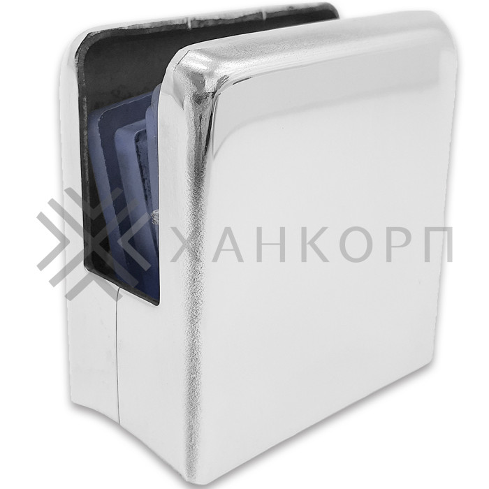 Крепление стекла FKK-87, 46х44 к круглой трубе Ø38, нержавейка/полированный