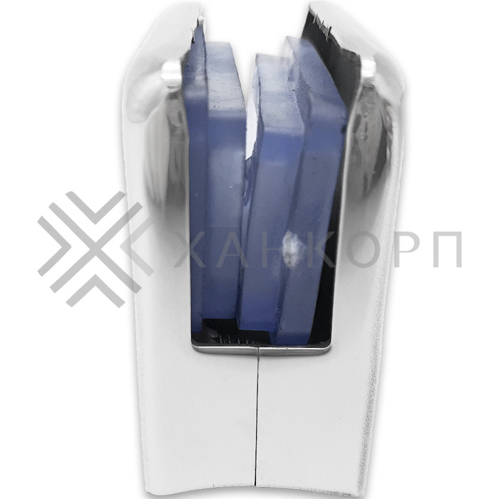 Крепление стекла FKK-87, 46х44 к круглой трубе Ø38, нержавейка/полированный