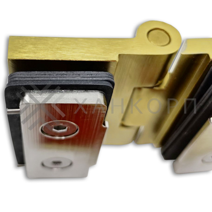 Петля Майя FDP-173 стекло-стекло 135˚-180˚, латунь/брашированное золото