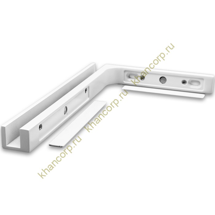 Угловой стабилизатор Диор FDK-5R стена-стекло 90˚ правый, нержавейка/белый