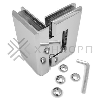 Петля Бета β FDP-23E стекло-стекло 90˚, нержавейка/полированный