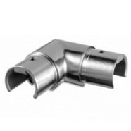 Отвод для поручня FOP-42p.07  угловой 90° с пазом, Ø42.4 мм, GRIT 600, нержавейка/полированный