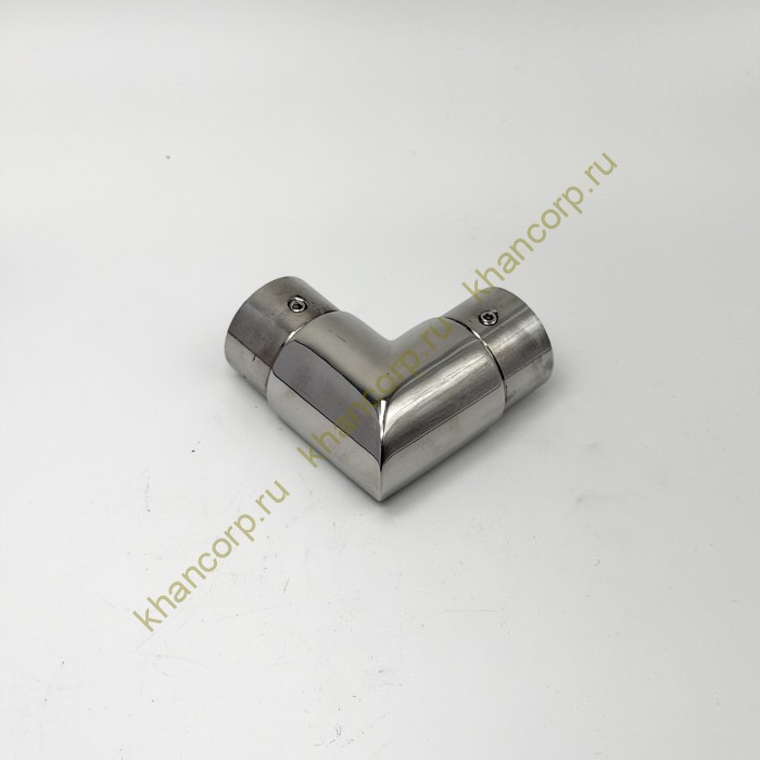 Отвод для поручня FOP-42p.07  угловой 90° с пазом, Ø42.4 мм, GRIT 600, нержавейка/полированный