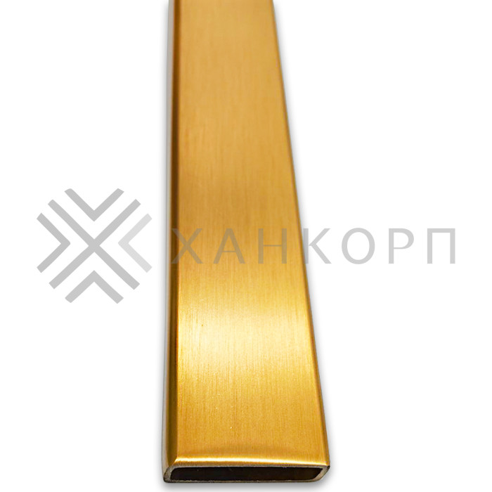 Труба FDT-351, 30х10х1.5 мм 1 м, нержавейка/брашированное золото