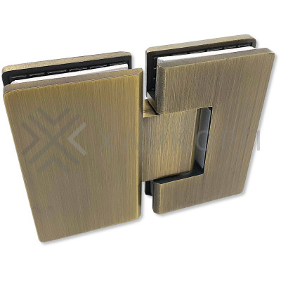 Петля Альфа α FDP-12 стекло-стекло 180˚ нержавейка/бронза