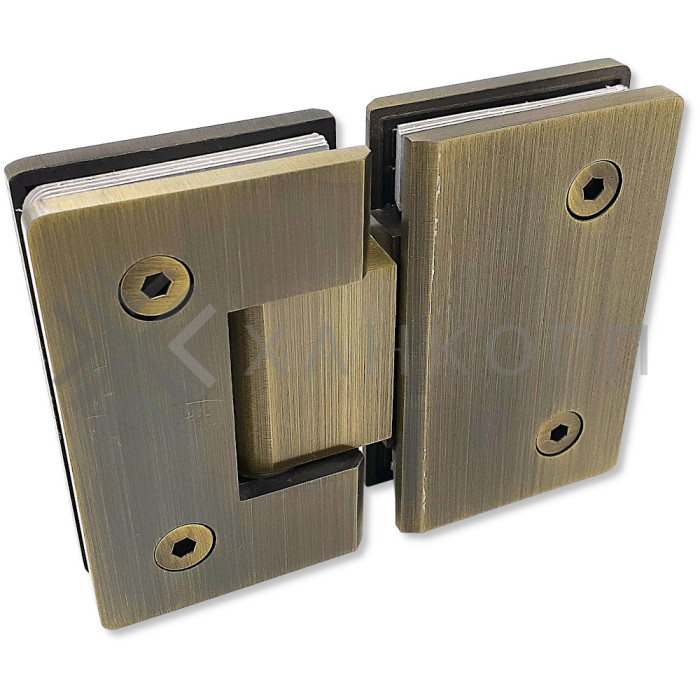 Петля Альфа α FDP-12 стекло-стекло 180˚ нержавейка/бронза