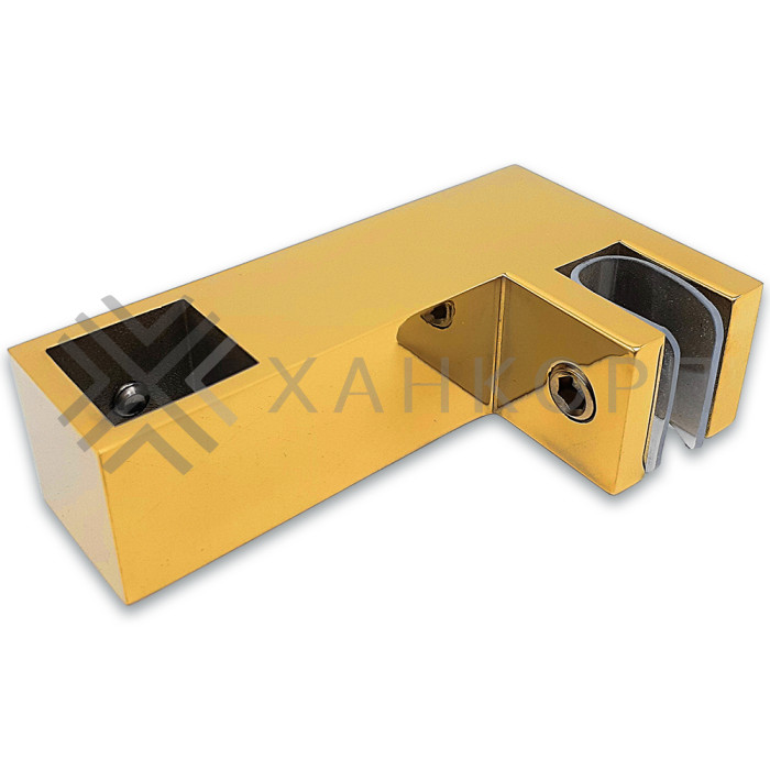 Держатель стекла FDC-55 сквозной 15х15 горизонтальный, нержавейка/золото