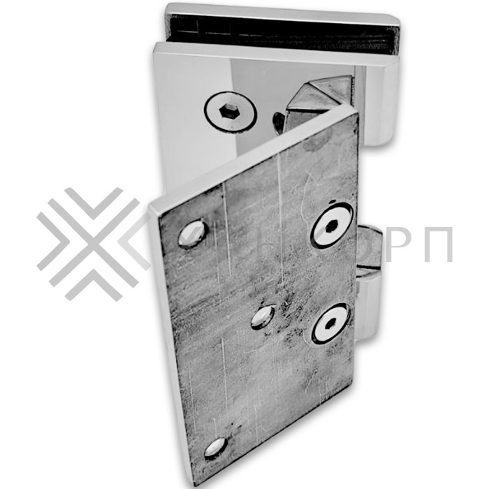 Петля Альфа α FDP-16 стена-стекло 135°, нержавейка/полированный