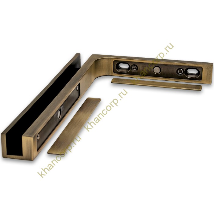 Угловой стабилизатор FDK-5R Диор стена-стекло 90˚ правый, нержавейка/бронза