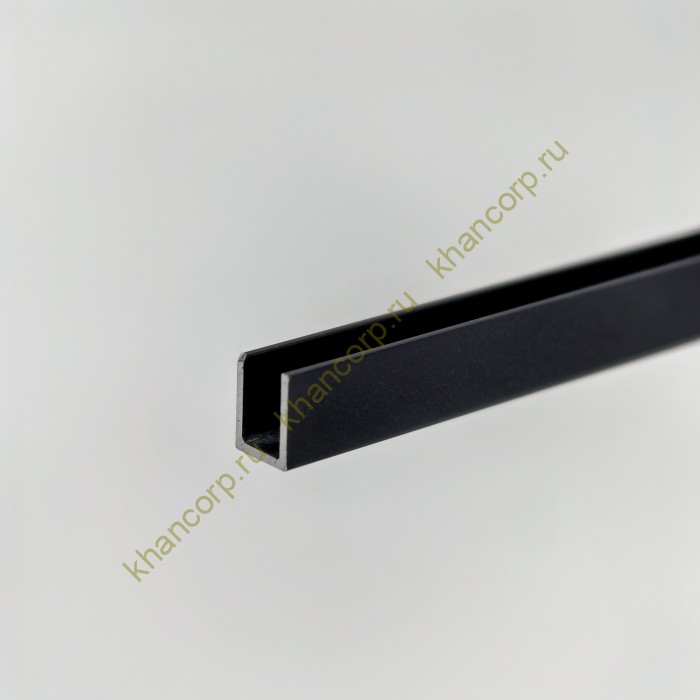 Профиль для стекла и зеркал FSZP-10.3 толщиной 4 мм, длина 3 метра, алюминий/черный