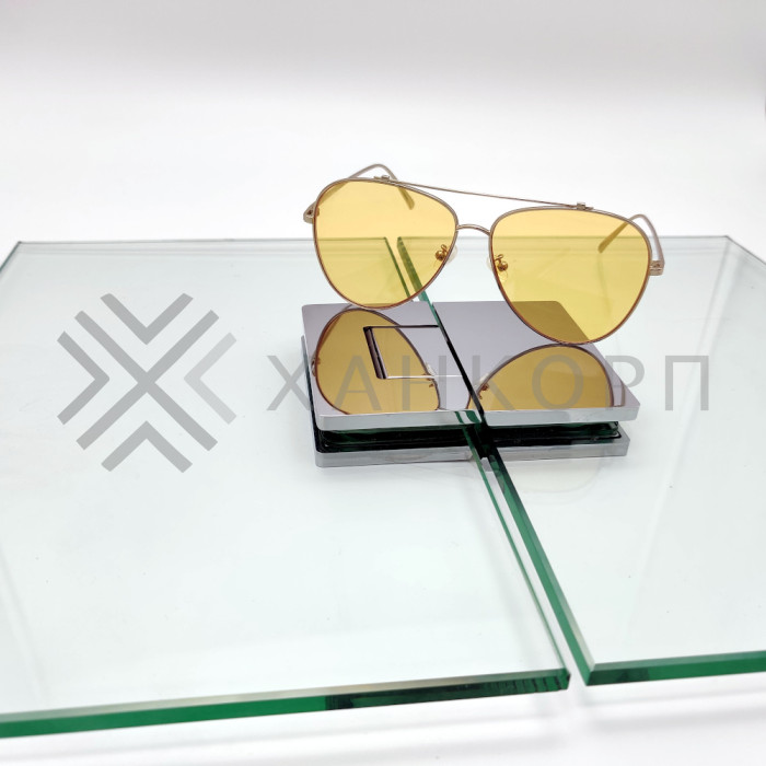 Петля Афина FDP-132 стекло-стекло 180˚, латунь/хром