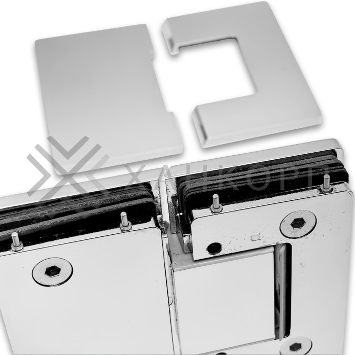 Петля Афина FDP-132 стекло-стекло 180˚, латунь/хром