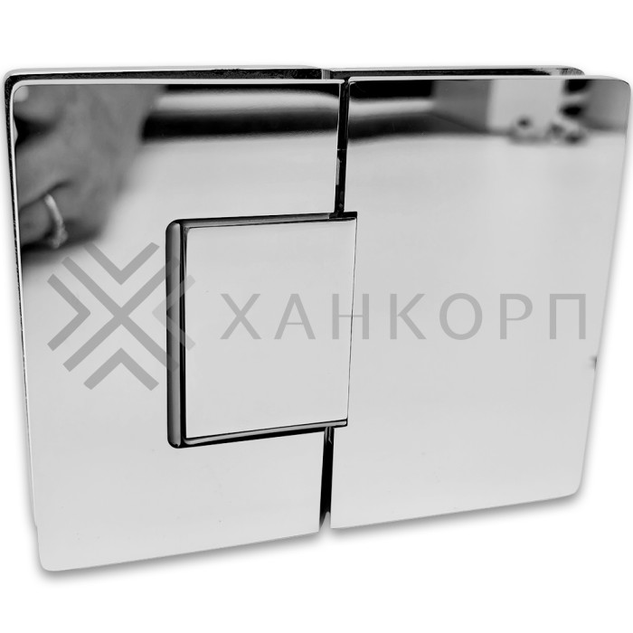 Петля Афина FDP-132 стекло-стекло 180˚, латунь/хром