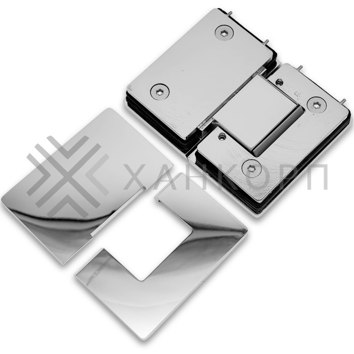 Петля Афина FDP-132 стекло-стекло 180˚, латунь/хром