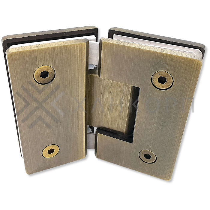 Петля Альфа α FDP-14 стекло-стекло 135˚ нержавейка/бронза