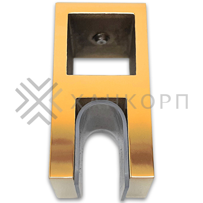 Держатель стекла FDC-58 сквозной 15х15 вертикальный, нержавейка/золото