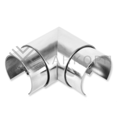 Отвод FOP-234 для поручня  круглого Ø48.3 мм с пазом, нержавейка/матовый