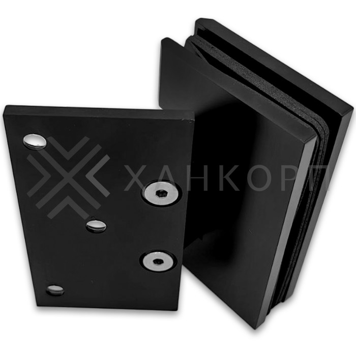 Петля Альфа α FDP-16 стена-стекло 135°, нержавейка/черный