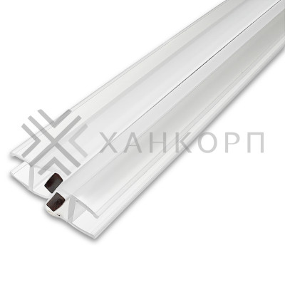 Уплотнитель магнитный узкопрофильный ПРЕМИУМ 135°, 180° прозрачный с белым магнитом 2.5 м под стекло 8 мм FDPP-811.8