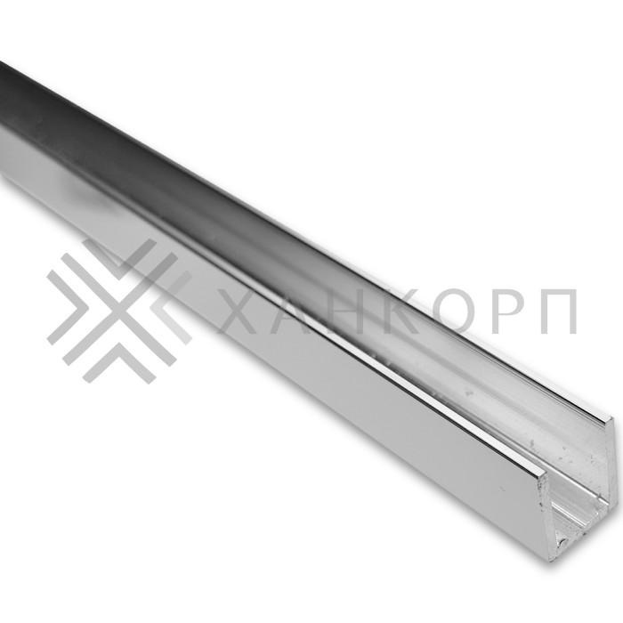 Профиль FDPA-52.3 опорный 15х12х1,5 мм под стекло 8 мм, 3 м, алюминий/полированный