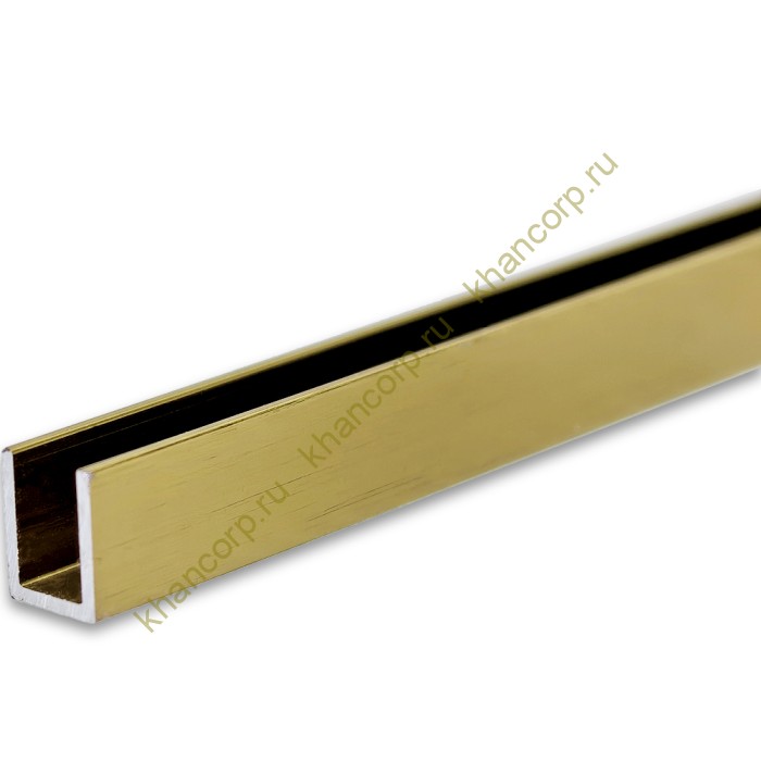 Профиль для стекла и зеркал FSZP-10.3 толщиной 4 мм, длина 3 метра, алюминий/брашированное золото