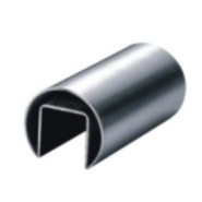 Труба FOP-42p с пазом 24*24мм, круглая Ø42.4*1.5*5800 мм, GRIT 600, нержавейка/полированный