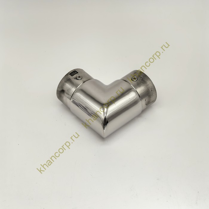 Отвод для поручня FOP-48p.07 угловой 90° с пазом, Ø48.3 мм, GRIT 600, нержавейка/полированный
