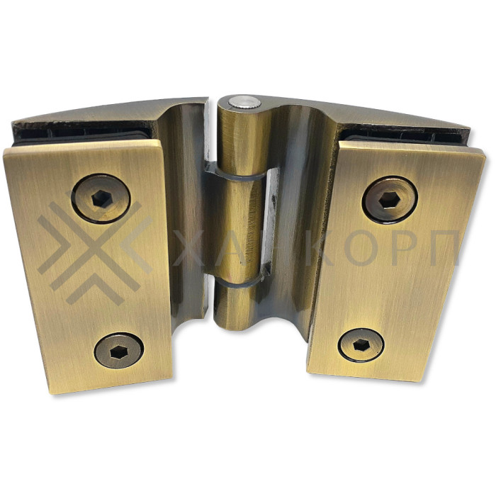 Петля Европа FDP-115 стекло-стекло 180˚ без крышек, нержавейка/бронза