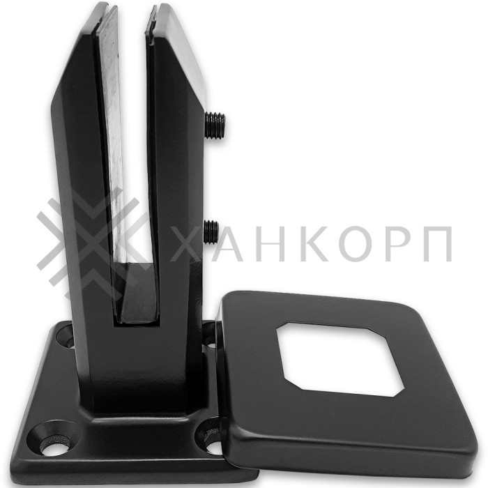 Стойка FOS-02 для стекла напольная 95х160 мм без сверления, нержавейка/черный