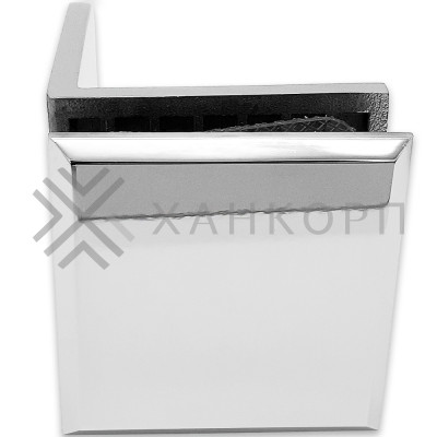 Коннектор Бета β FDK-23 стена-стекло 90˚ с пластиной, нержавейка/полированный