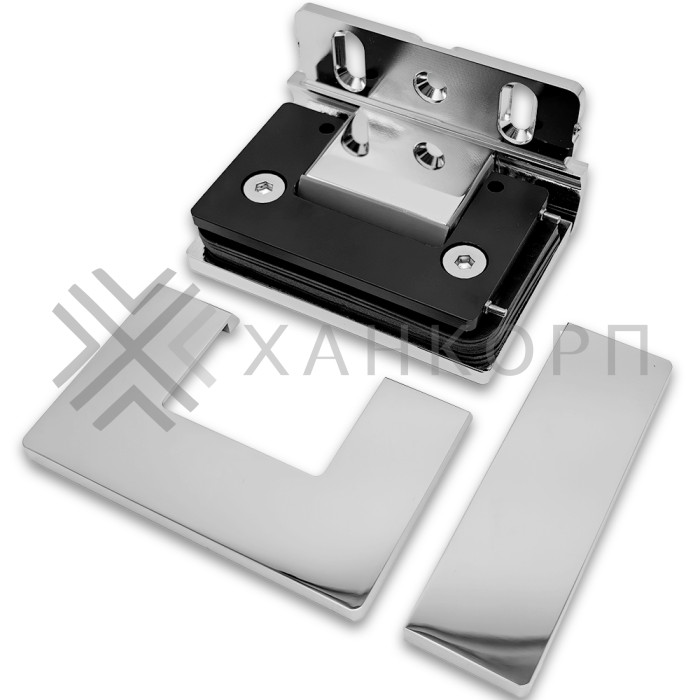 Петля Афина FDP-130 стена-стекло с боковым креплением, латунь/хром