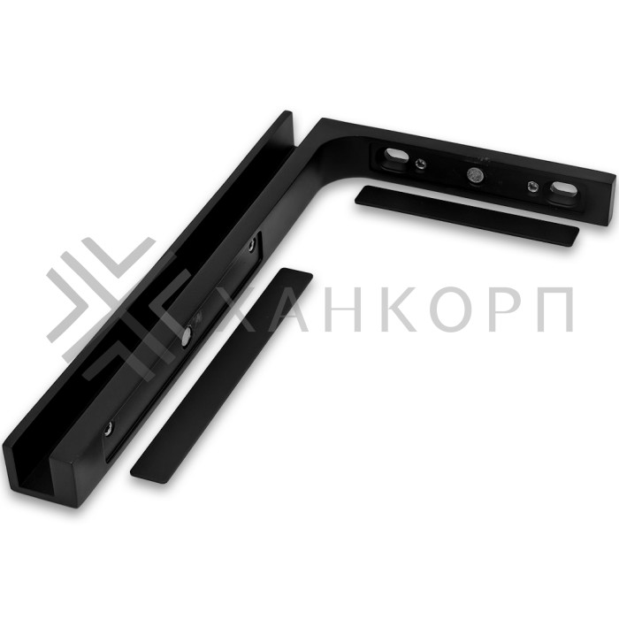 Угловой стабилизатор Диор FDK-5R стена-стекло 90˚ правый, нержавейка/черный