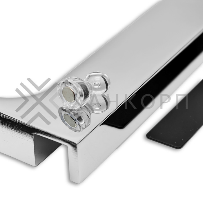 Угловой стабилизатор Диор FDK-5R стена-стекло 90˚ правый, нержавейка/черный