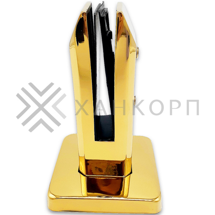 Стойка FOS-02 для стекла напольная 95х160 мм без сверления, нержавейка/золото