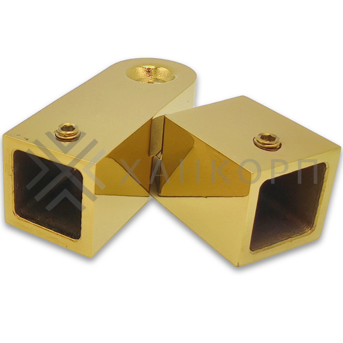 Соединитель FDC-57 трубы 15х15 регулируемый 90°-180°, нержавейка/золото