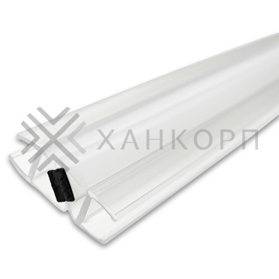 Уплотнитель узкопрофильный ПРЕМИУМ магнитный 90°, 180° прозрачный с белым магнитом 2.5 м под стекло 8 мм FDPP-812.8