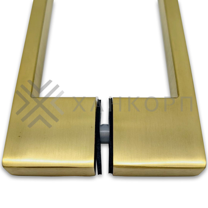 Ручка скоба FDR-90, 10х15х220х1.0 мм, нержавейка/брашированное золото