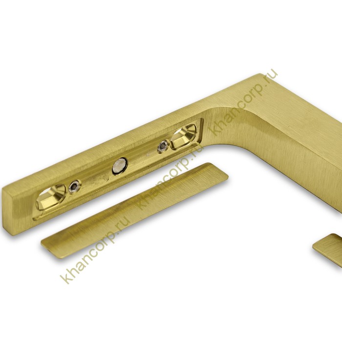 Угловой стабилизатор Диор FDK-5R стена-стекло 90˚ правый, нержавейка/брашированное золото