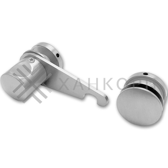 Защелка сантехническая FDA-89R стекло-стекло правая, нержавейка/матовый