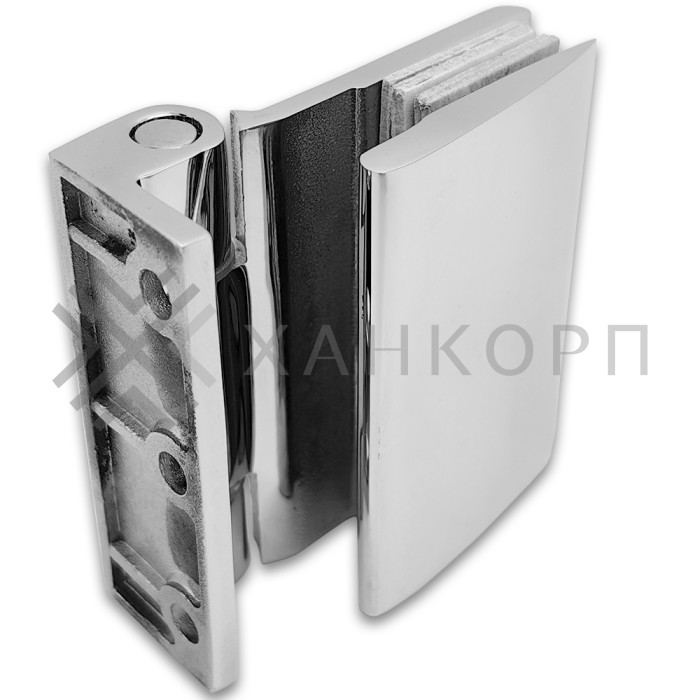 Петля Европа FDP-116 с обратной осью стена-стекло 90° без крышек, нержавейка/полированный