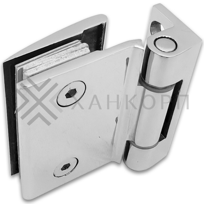 Петля Европа FDP-116 с обратной осью стена-стекло 90° без крышек, нержавейка/полированный