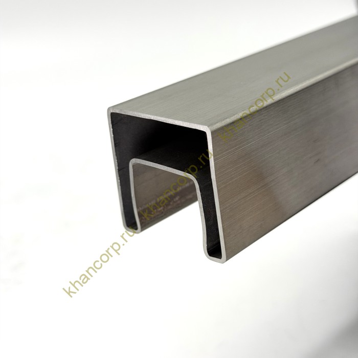 Труба FOP-40p с пазом 24*24мм, профильная, 40*40*1.5*5800 мм, GRIT 320, нержавейка/матовый