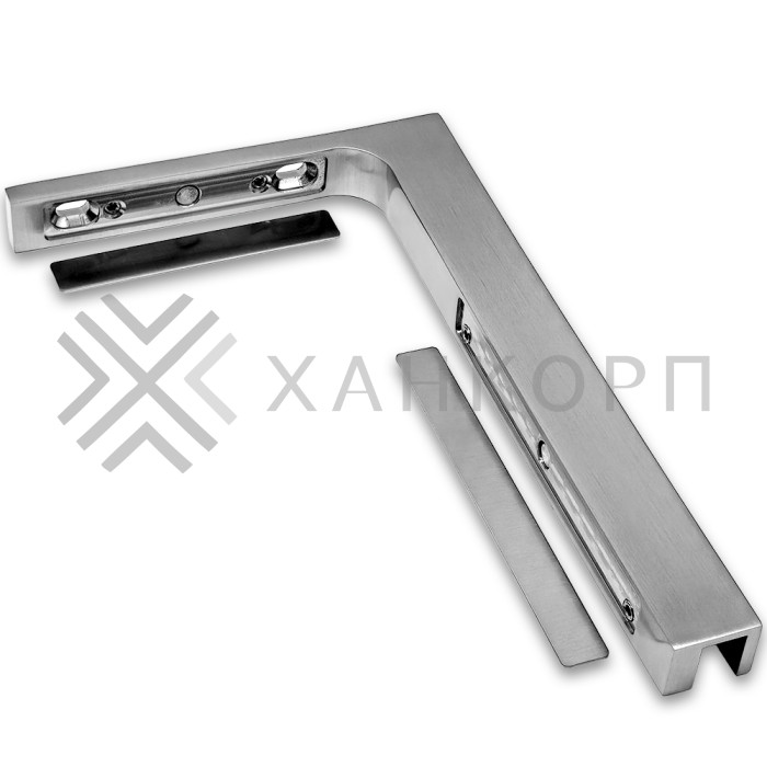 Угловой стабилизатор Диор FDK-5R стена-стекло 90˚ правый, нержавейка/матовый