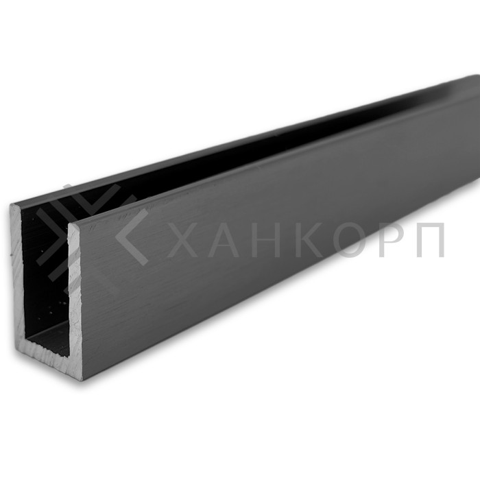 Профиль опорный FDPA-55.3, 19х12.5х1.75 мм под стекло 8 мм, 3 м, алюминий/оружейная сталь