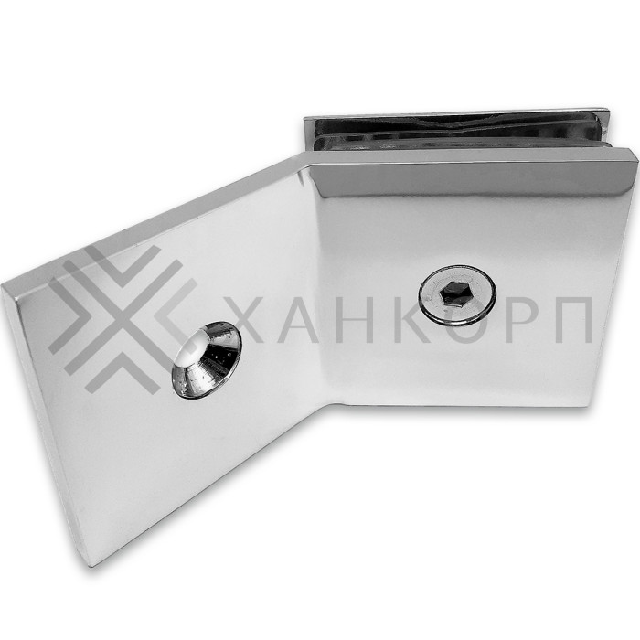 Коннектор Бета β FDK-27 стена-стекло 135˚ с пластиной, латунь/хром