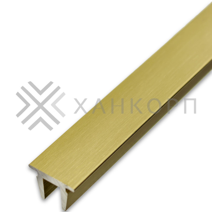 Верхняя заглушка FDPA-500.1 для п-образного профиля 19х13х2 мм, 1 м, алюминий/брашированное золото